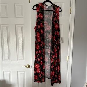 Floral Sleeveless Duster Vest